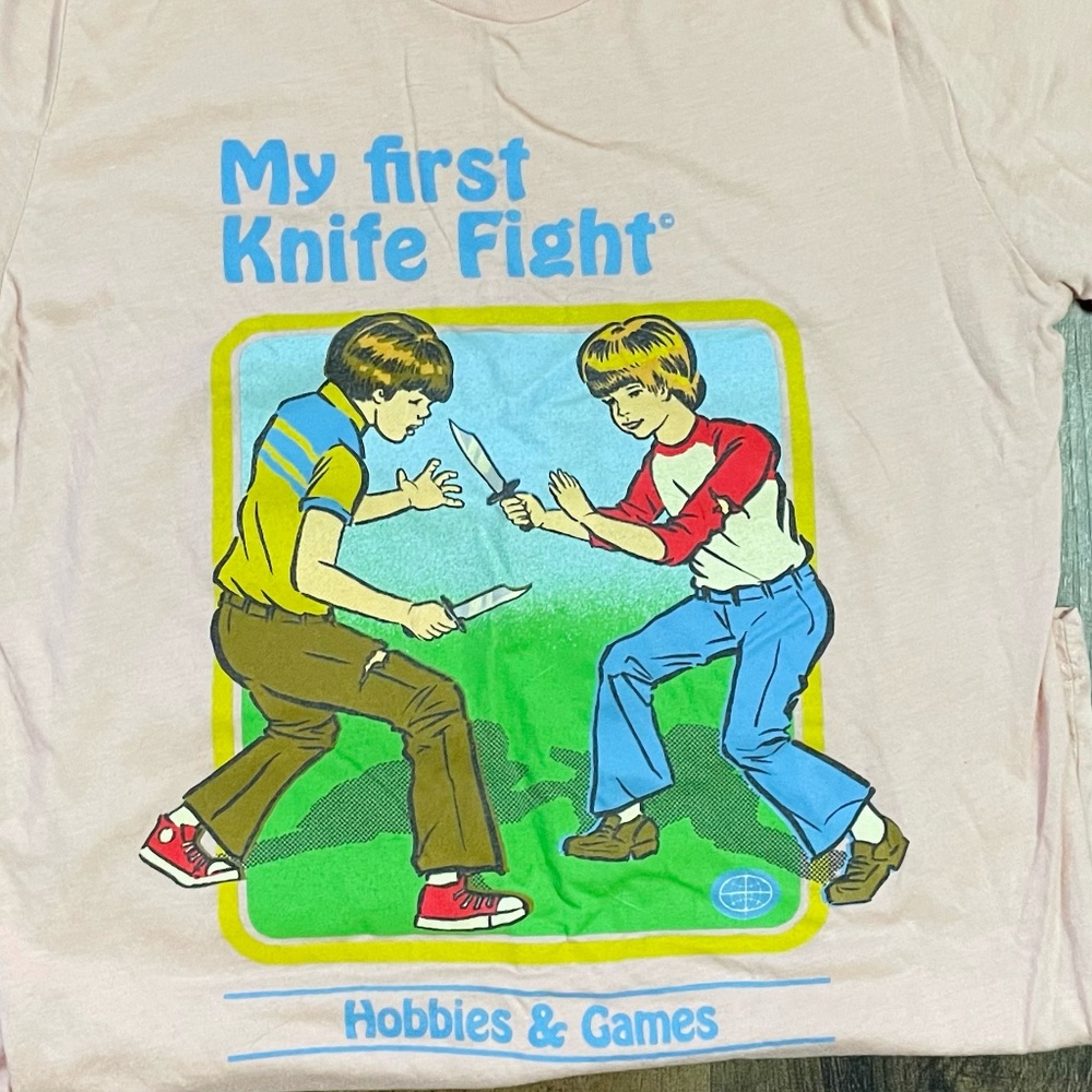 Funny Tee "My First Knife Fight"
